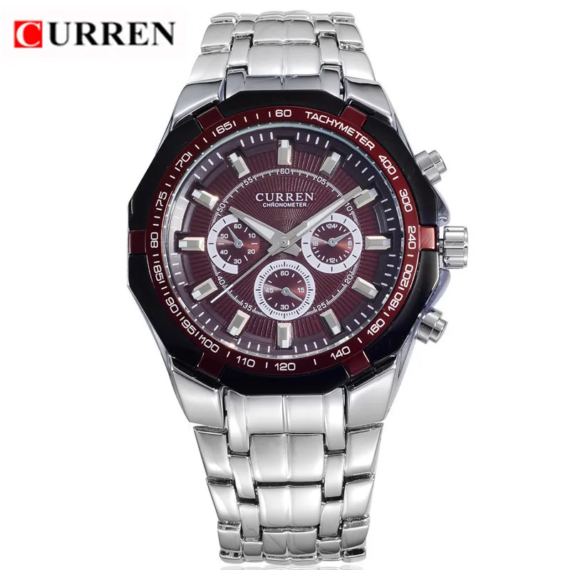Curren люксовый бренд из нержавеющей стали ремешок аналоговый дисплей мужские