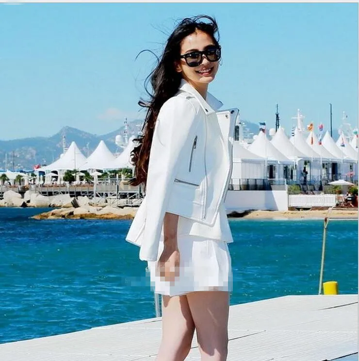 Весенне осенняя Женская куртка из искусственной кожи короткая женская кожаная