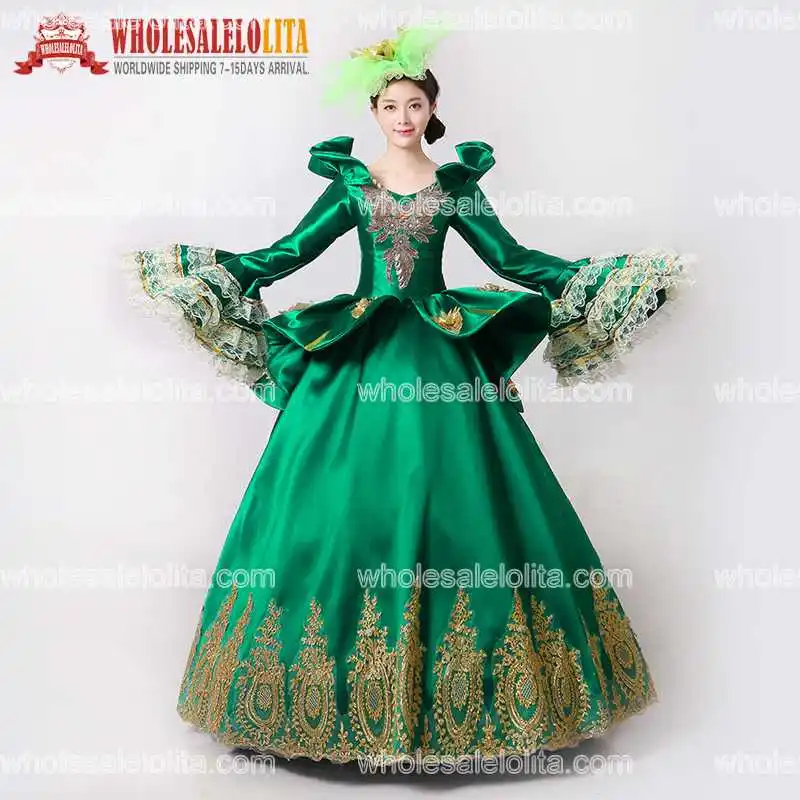 2017 г. ярко зеленое бальное платье с вышивкой в виде ламбинки вампира Марии