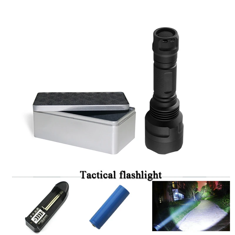 Тактический фонарик xm l2 светодиодной вспышкой тактический переключатель 1 Режим