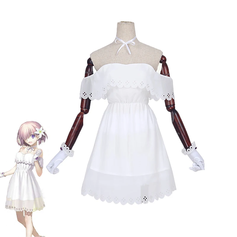 Аниме Fate/Grand Order FGO Shielder Matthew Kyrielite костюм для косплея женское белое Летнее Платье
