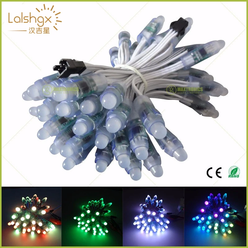 100 шт. DC5V/DC12V белый провод 12 мм WS2811 IC RGB светодиодный модуль цифровой полноцветный 3pin JST светодиодный пиксельный светильник водонепроницаемый IP68