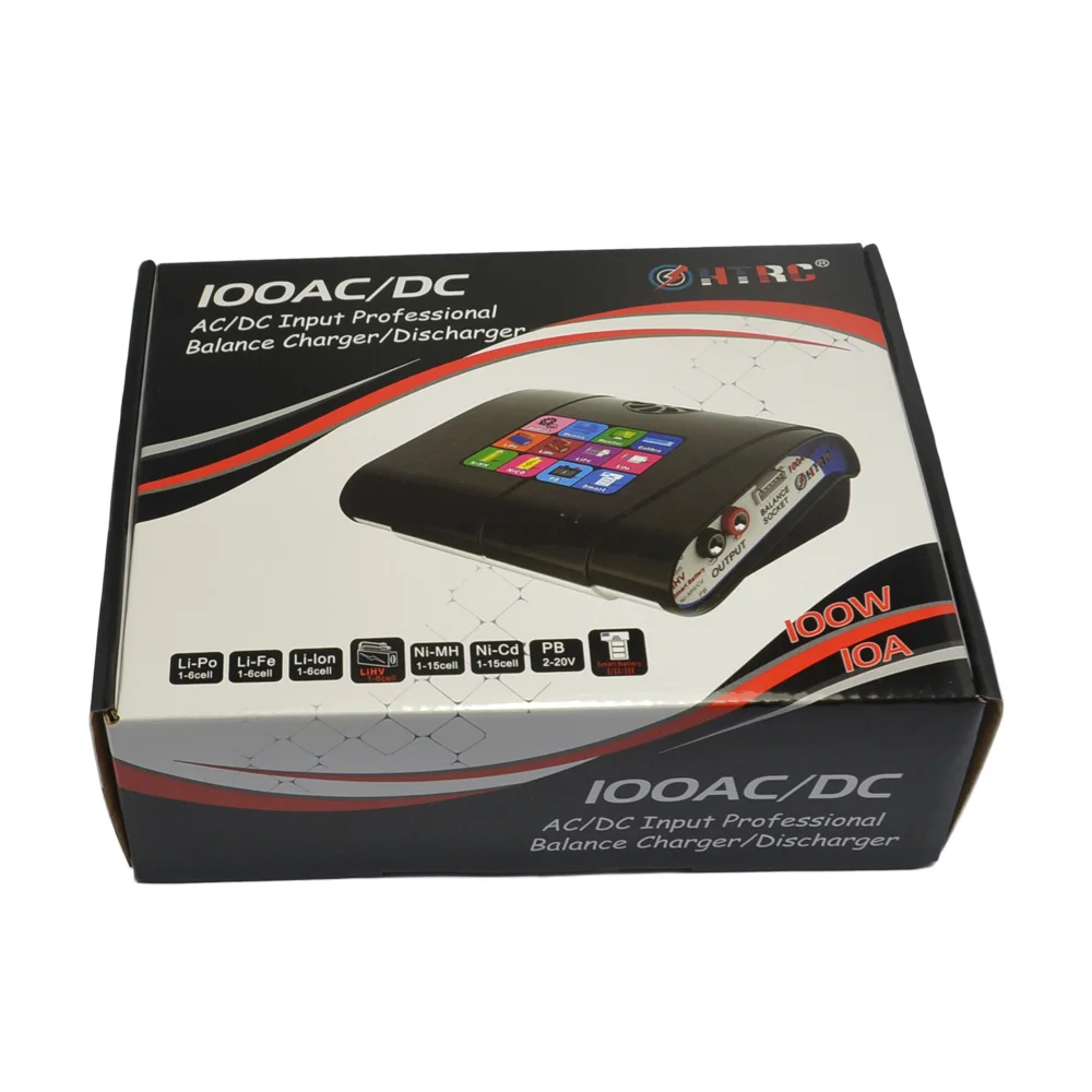 HTRC HT100 AC/DC 100 Вт 10A 3,2 дюймов Цвет ЖК-дисплей Сенсорный экран Батарея баланс Зарядное устройство Dis Зарядное устройство