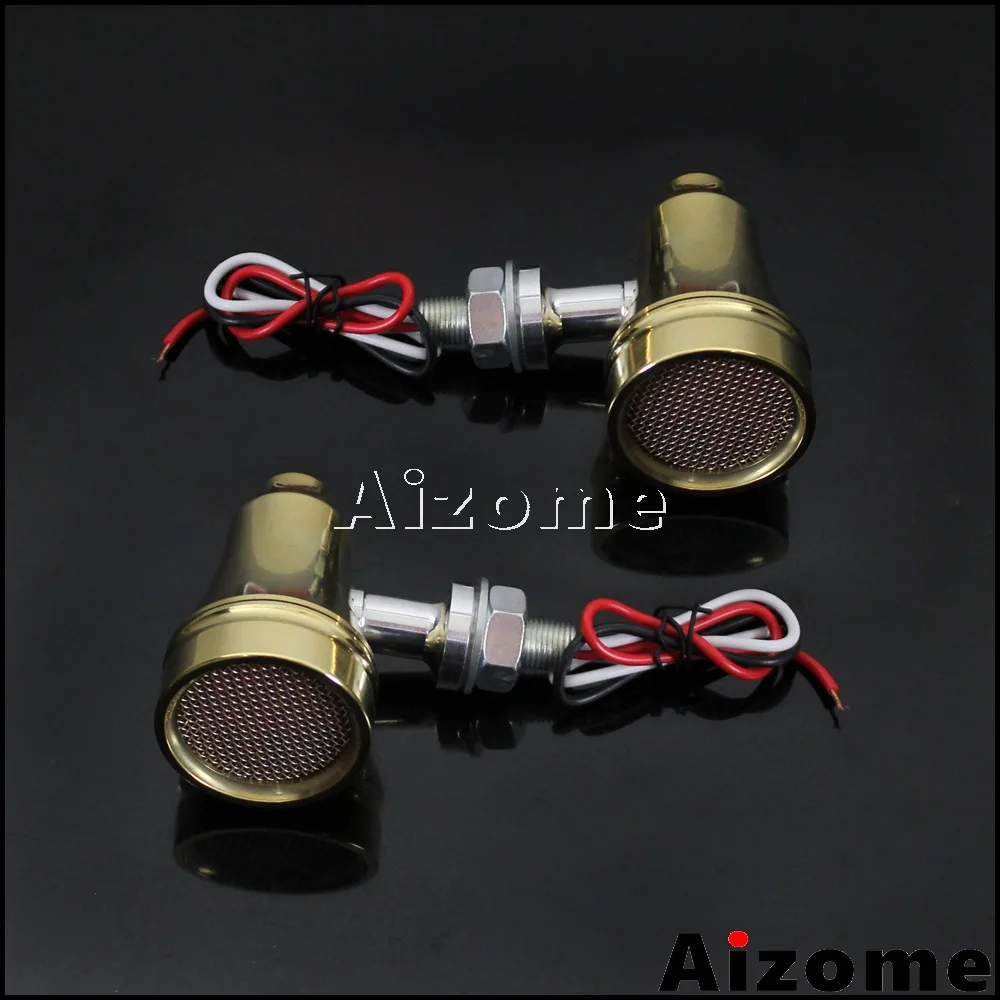 Латунные Сигналы поворота для старой школы мотоцикла сетчатые индикаторы гриля