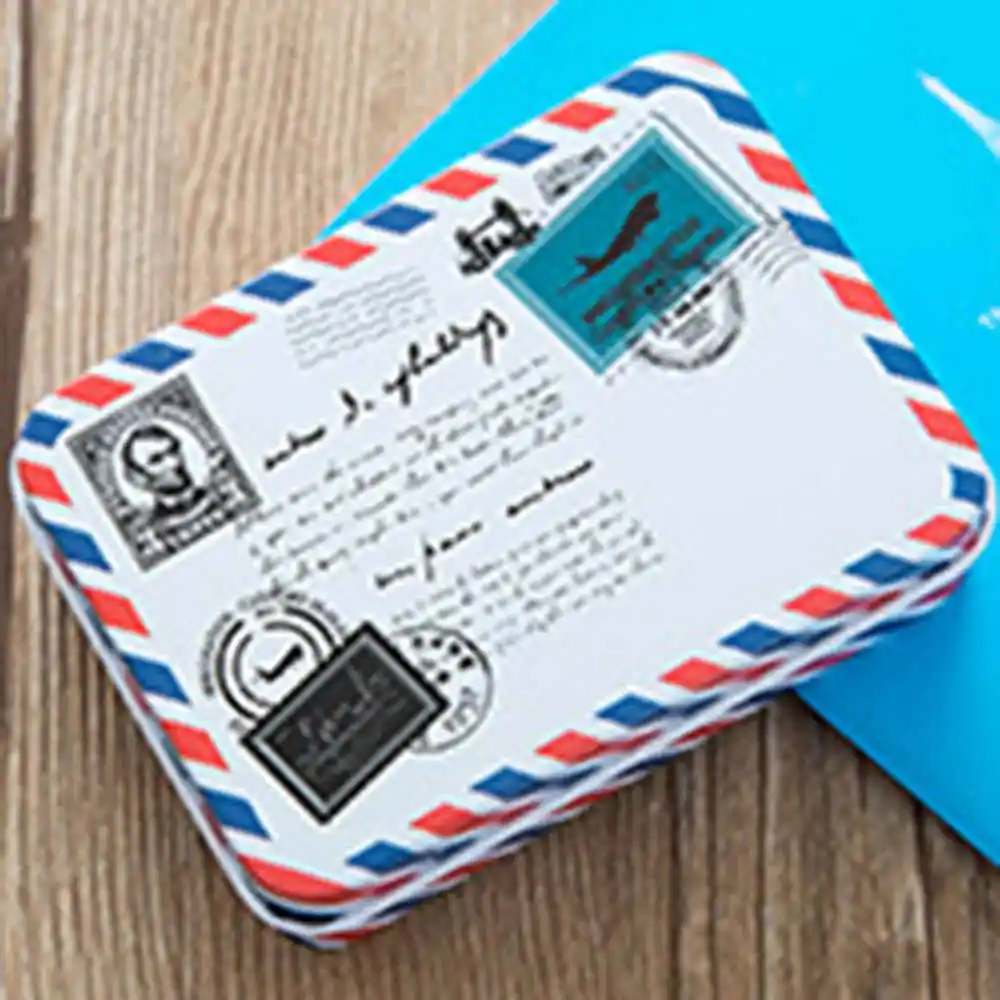 envelope 1 шт. маленькая прямоугольная коробка для хранения баночек, коробка для конфет на свадьбу, маленькая жестяная коробка для конфет, чехол для карт, держатель, контейнер, Декор, Подарочная коробка, принадлежности - Цвет: envelope