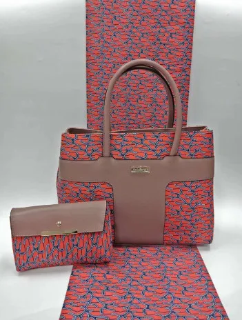 (3 шт./компл.) 6 ярдов Розовый Сумочка с голландская восковая ткань и африканские