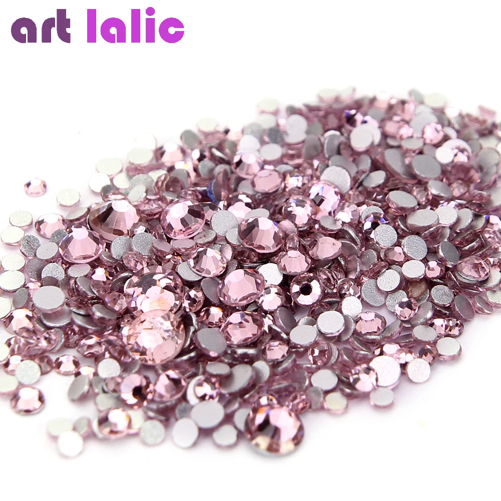 1440 шт./лот стразы для дизайна ногтей с кристаллом опаловым розовым шампанским