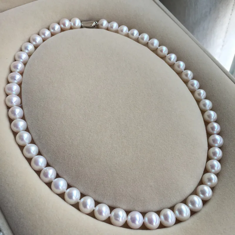 Женское Ожерелье из натурального пресноводного жемчуга 9-10 мм | Украшения и