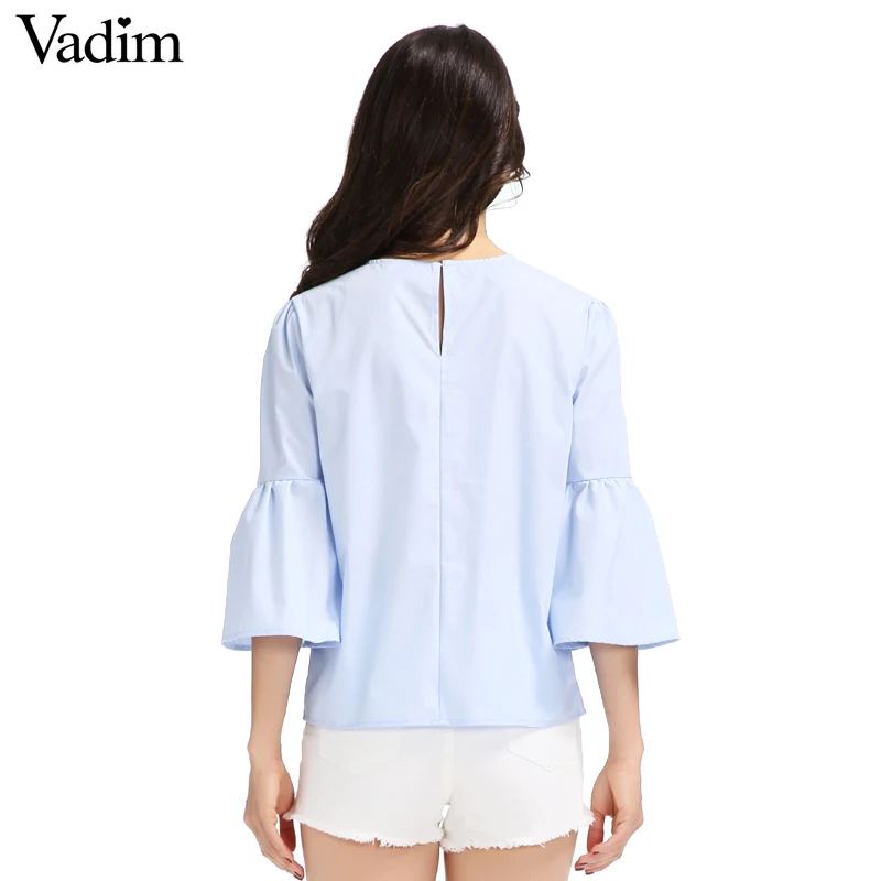 Женская блузка с рукавом три четверти элегантные летние Брендовые повседневные