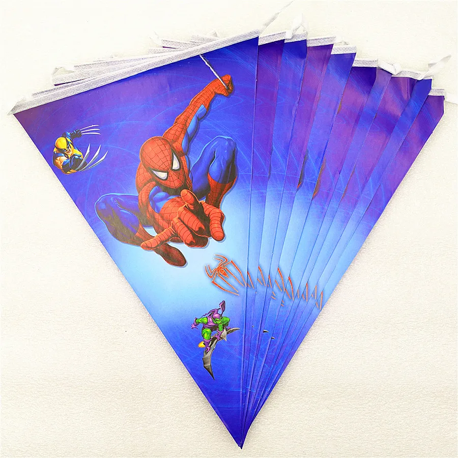 

1 Set Cartoon Spiderman Party Decorations Flags Banner Theme Party Home Kids Happy Birthday Baby Shower Superhero Party Supplies