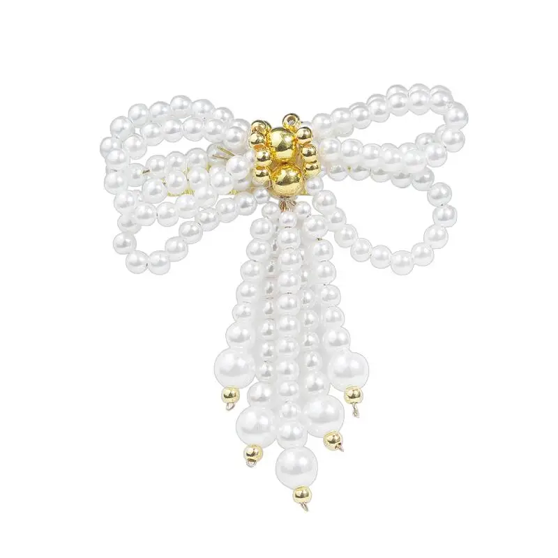 2019 hot sell trendy Style pins metal Imitation Pearl Big Bow Brooch for women Tassel Drop Brooches Wedding gift Accessorie | Украшения и