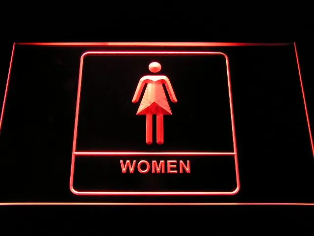 i1014 Women Female Girl Toilet Washroom Restroom Display LED Neon Light Light Signs On/Off Switch 20+ Colors 5 Sizes