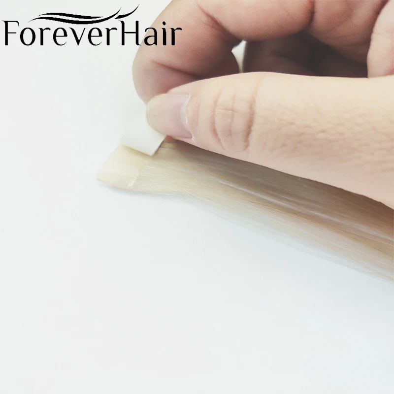 Forever Hair, настоящие волосы Remy на ленте, человеческие волосы для наращивания, бесшовный уток кожи, 5 шт., только шелковистые, для Европы