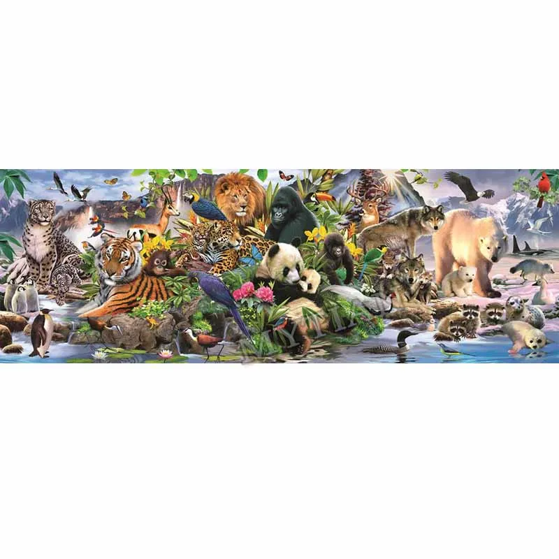

3D DIY Diamond Embroidery Animals group 5D Diamond Painting Cross Stitch Mosaic Pattern Full Square/round Rhinestone Home Decor