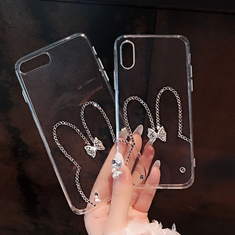 Дизайн с буквами DIY чехол для телефона для Iphone X Xs Max XR ювелирный 3D Блестящий чехол для телефона для Iphone 11 Pro MAX 6 7 8 6S PLUS 5 5S se