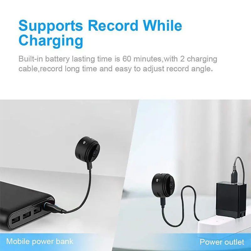 Мини камера на магните A9 WiFi 1080P HD IP P2P ИК Ночное Видение Обнаружение движения