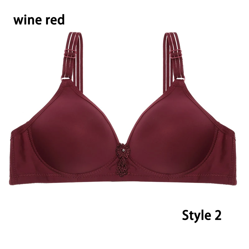 Style 2 Wine red Беспроводной бюстгальтер для женщин, бюстгальтеры пуш-ап, бюстгальтер без косточек, бесшовный бюстгальтер без косточек, женское нижнее белье, сексуальные бюстгальтеры больших размеров - Цвет: Style 2 Wine red