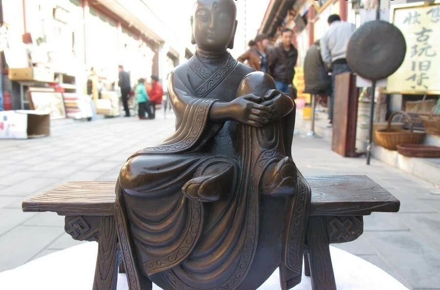 8 &quotТибетский буддизм классическая чистая бронза Kshitigarbha arhat сидячая скамейка