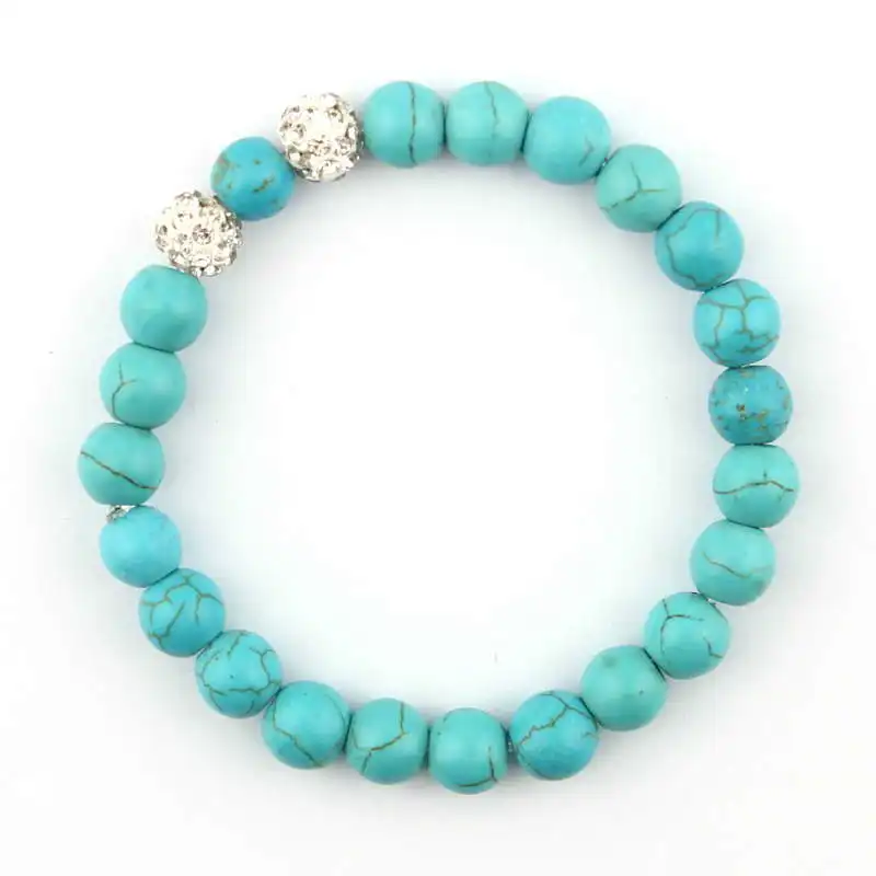 Женский браслет с натуральными бусинами из полудрагоценных камней