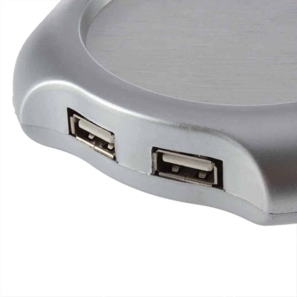 Серебряный 4 Порты и разъёмы usb-хаб+ Чай Кофе стаканы для напитков с электрический обогреватель 2,5 W 5V высокого качества