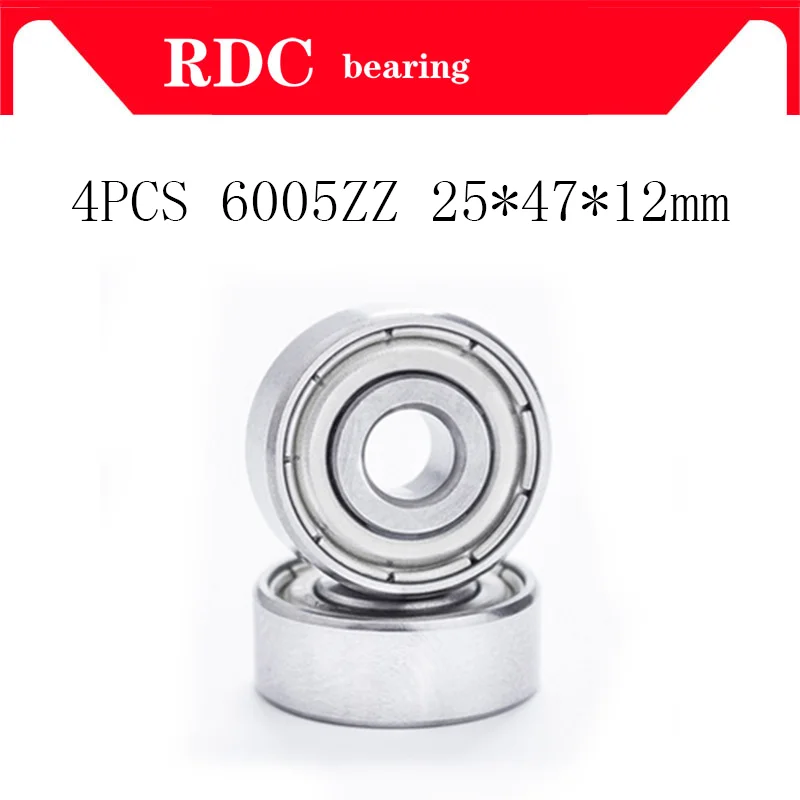 4pcs ABEC-5 6005ZZ 6005Z 6005 B6005ZZ 25*47*12 mm chrome steel High-quality deep groove bearing Metal Sealed Ball Bearing | Обустройство