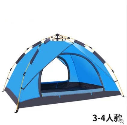 Blue 3 or 4 People Полиэфирная наружная кемпинговая палатка портативная Автоматическая Пляжная палатка всплывающая палатка походная альпинистская палатка Солнцезащитная палатка 4 сезона - Цвет: Blue 3 or 4 People