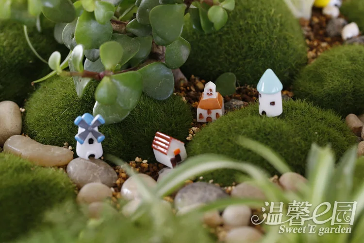 Ветряная мельница дом мох микро Пейзаж украшения мульти-декор для мяса