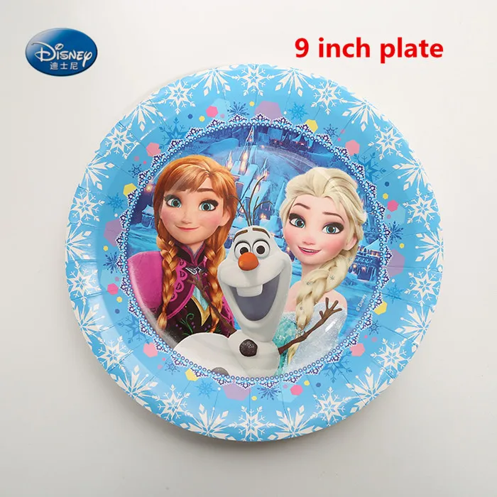 Disney Frozen Принцесса Анна Эльза дети день рождения Декоративная скатерть для вечеринки набор вечерние поставки дети для рождественских праздников вечерние поставки - Цвет: 9inch plate 6pcs