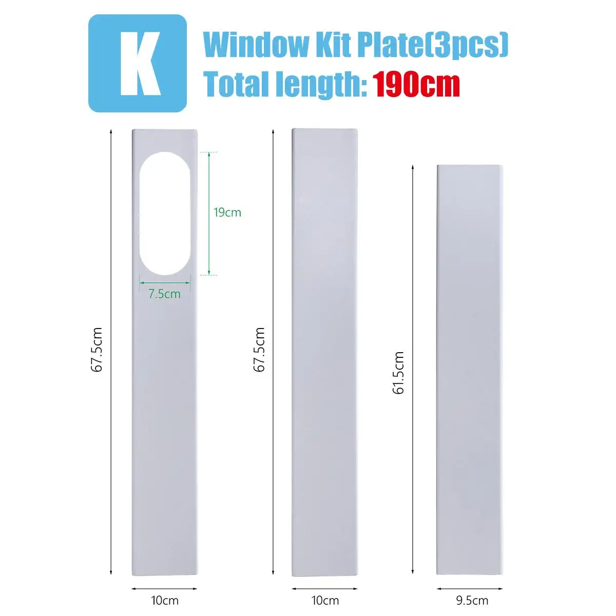 3 Window Plate 190cm Портативный кондиционер аксессуары оконная плита двери/окна уплотнение ткань адаптер выхлопной трубы шланга кондиционер запчасти - Цвет: 3 Window Plate 190cm