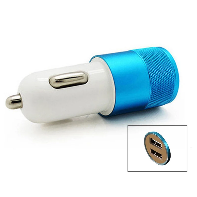 Универсальное USB Автомобильное зарядное устройство 2 1 в двойное металлическое