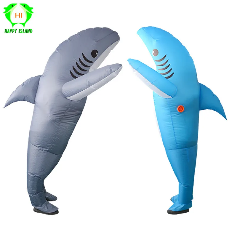 Милые надувные костюмы в форме акулы одежда для сцены надувная забавная
