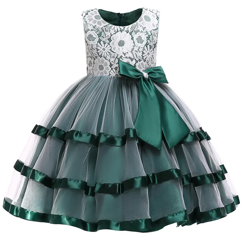 Kids Dresses for Girls Wedding Party Baby Sleeveless Bow Princess Dress Costume Age 3 4 5 6 7 8 9 10 Years | Детская одежда и