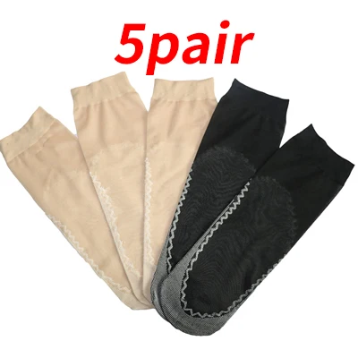 5pair 1/3/4/5 пар, летние сексуальные ультратонкие, прозрачные шелковые носки для Для женщин высокие эластичные ажурные нейлон сетчатые носки до лодыжки женские Chausettes - Цвет: 5pair