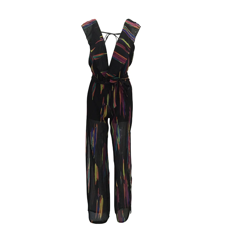 SheeYon Длинные Комбинезоны в полоску радужные комбинезоны прямого силуэта для