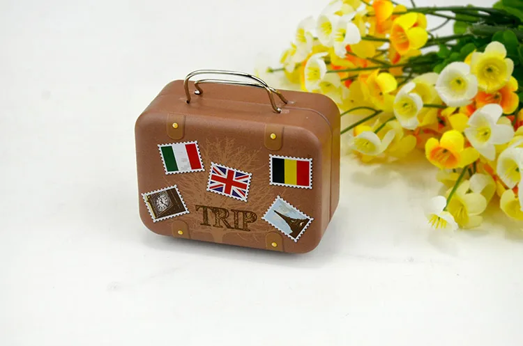 360pcs Continental Mini Tin Box Retro Suitcase Handbag Small Rectangular Candy Container | Дом и сад