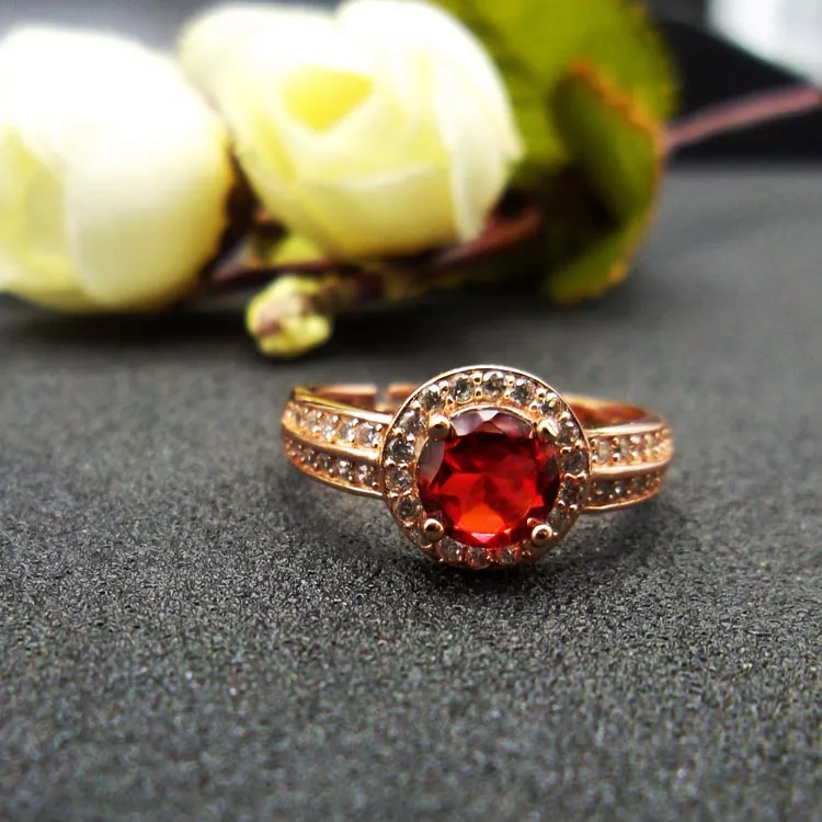 925 Sterling Silver Rings for Women Fine Garnet 2017 New open rings | Украшения и аксессуары