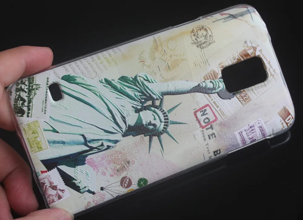 Статуя Свободы 3D UV Распечатанный Дизайн Жесткий Защитный Чехол Для Samsung Galaxy S5 i9600 Funda Capa New on.