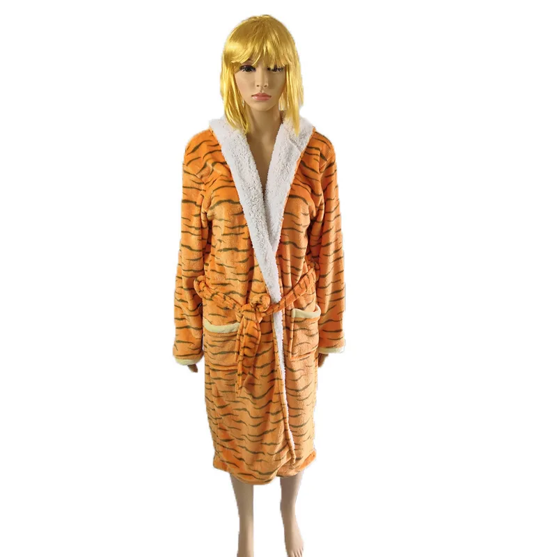 Кигуруми тигр пижамы Косплэй Костюм Onesie мультяшный Халат фланелевый домашняя