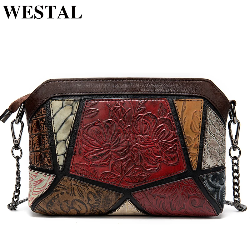 Женские сумки через плечо WESTAL, винтажная женская сумка, натуральная кожа, тисненая оболочка, женская сумка-мессенджер/сумки через плечо, сумки