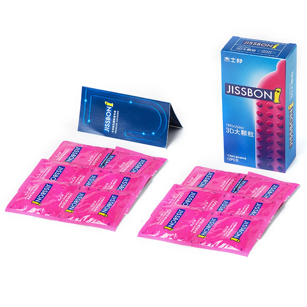 Презерватив Jissbon 3D Orgazmax 12/24 шт. резиновый удлинитель для пениса Кольца латексные