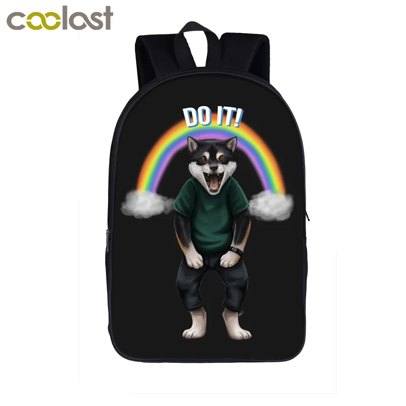 Dab Puppy Шиба ину рюкзак для детей школьные сумки Dab Panda рюкзак для подростков девочек и мальчиков рюкзак для ноутбука сумка для книг - Цвет: 16cunShiba Inu03