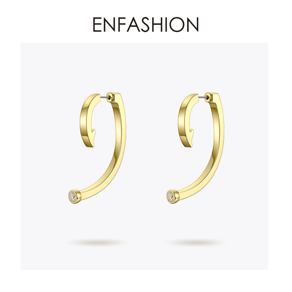 ENFASHION панковские геометрические кривые серьги-гвоздики для женщин, трехмерные Кристальные серьги, модные ювелирные изделия, серьги EC191036