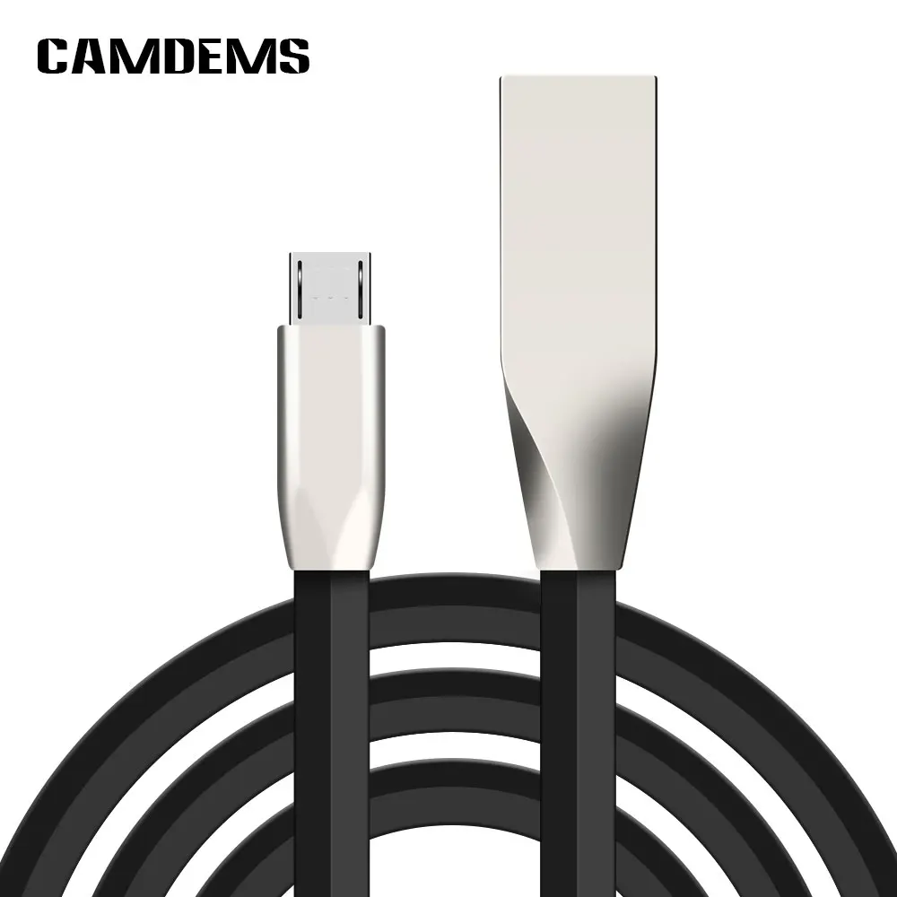 100 шт 1 м 3 фута 2А 3D цинковый сплав usb плоский кабель для синхронизации данных и