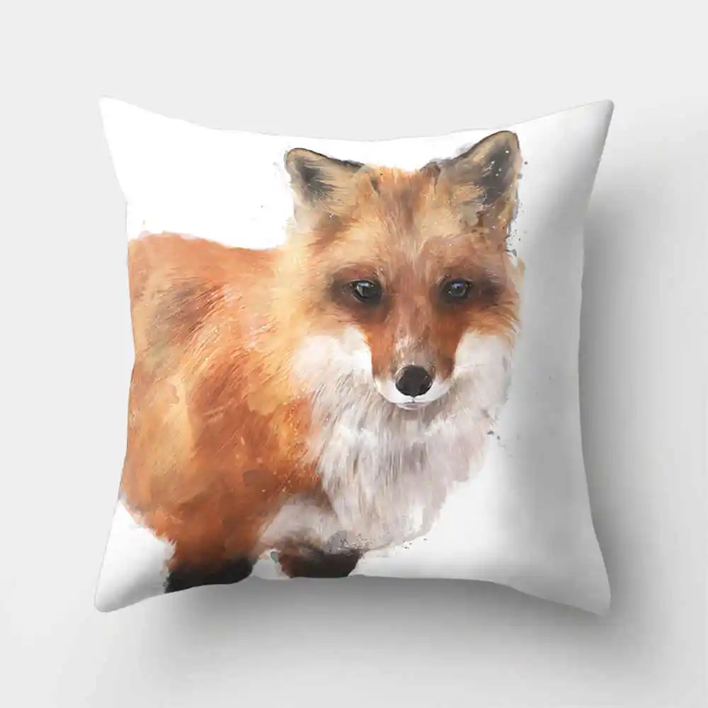 Чехол для подушки из полиэстера с животным коричневым медведем наволочки