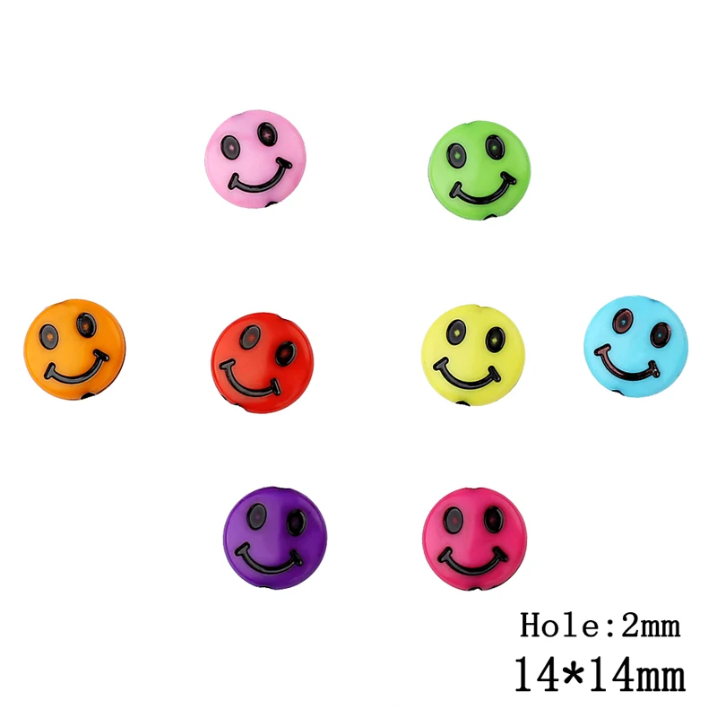 Хит продаж 50 шт. разноцветные акриловые бусины подходят для браслетов сделай сам