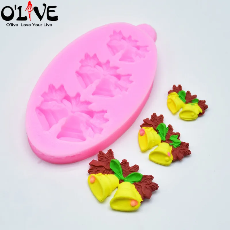 Рождественские колокольчики силиконовые формы украшения торта инструменты