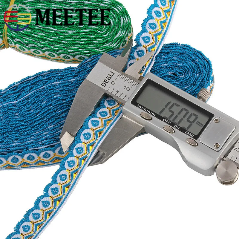 Meetee 3pcs(1pc=7meters) 15mm Ethnic Jacquard Lace Trims Polyester Webbing DIY Wedding Scrapbook Hand Clothing Accessories | Дом и сад
