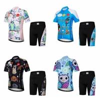 summer childrens bicycle wear suit cycling jersey set for kids breathable quick dry ropa cilismo cycling clothing set girls boy