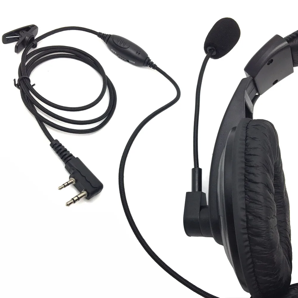 3x Walkie Talkie динамик штанга микрофона Накладные наушники Шум с шумоподавлением для