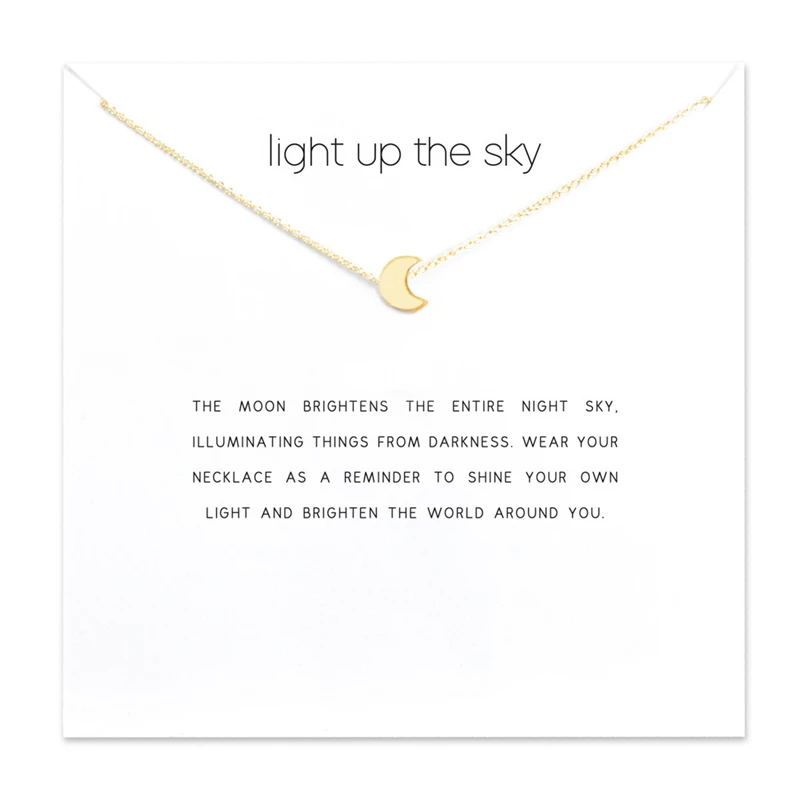 

Fashion Half Moon Pendant Necklace Women Minimalist Clavicle Chain Choker Necklaces Valentine's Day Gift Card mothers day